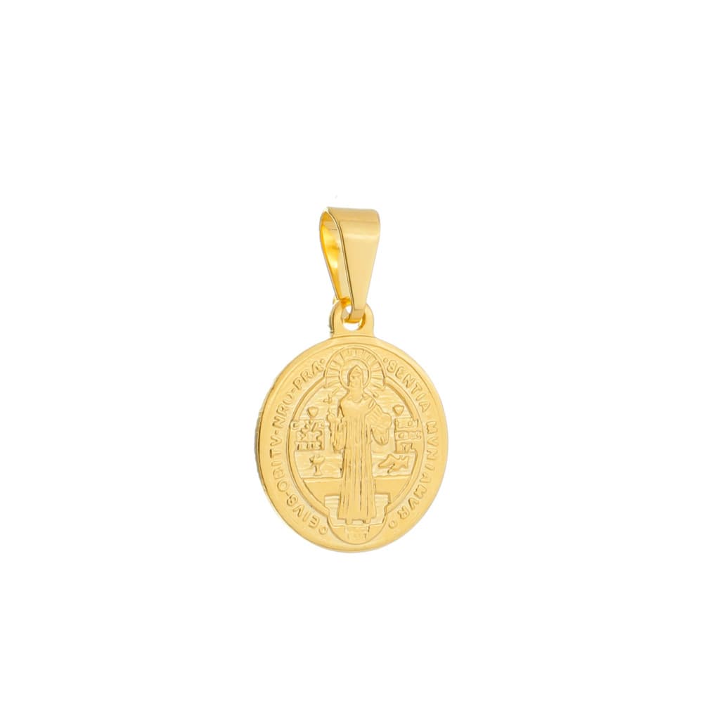 Pingente Dourado Medalha de São Jorge - Banho de Ouro 24k para revenda | Hub Joias