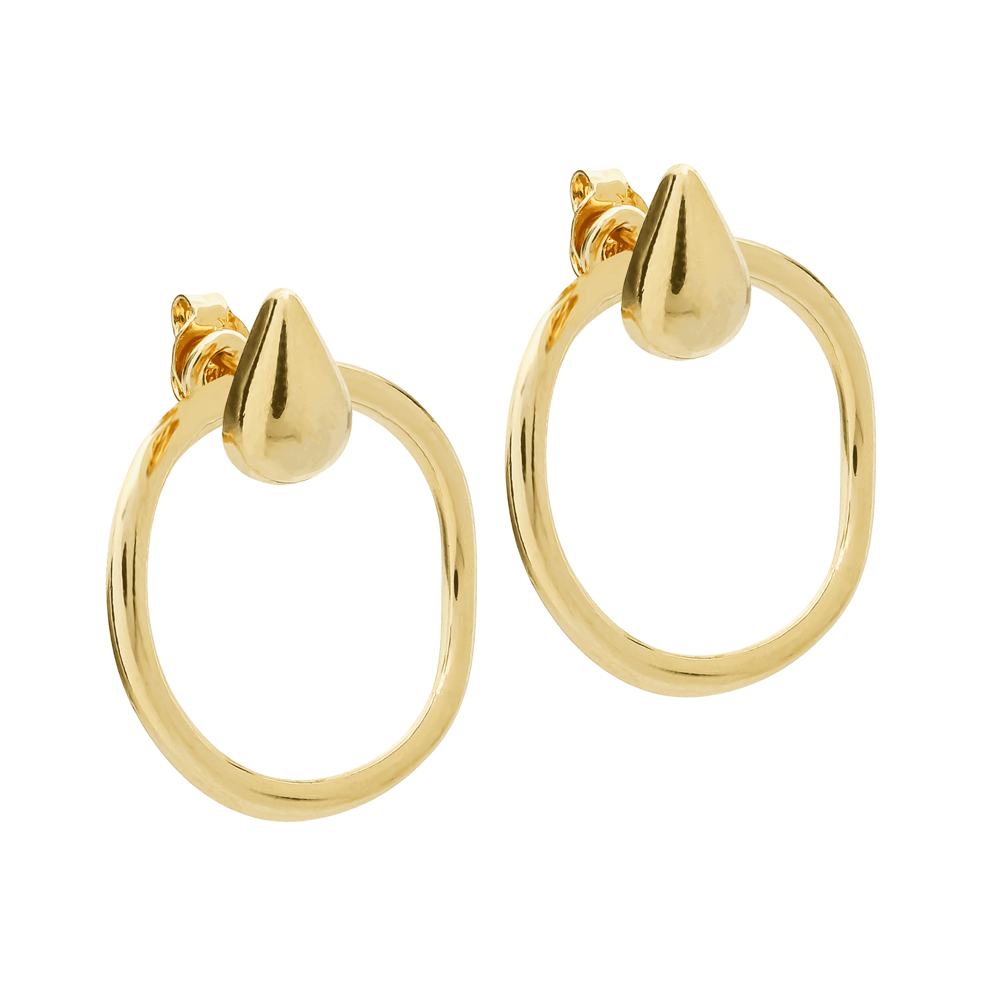 Brinco Dourado de Gota com Argola - Banho de Ouro 24k para revenda | Hub Joias