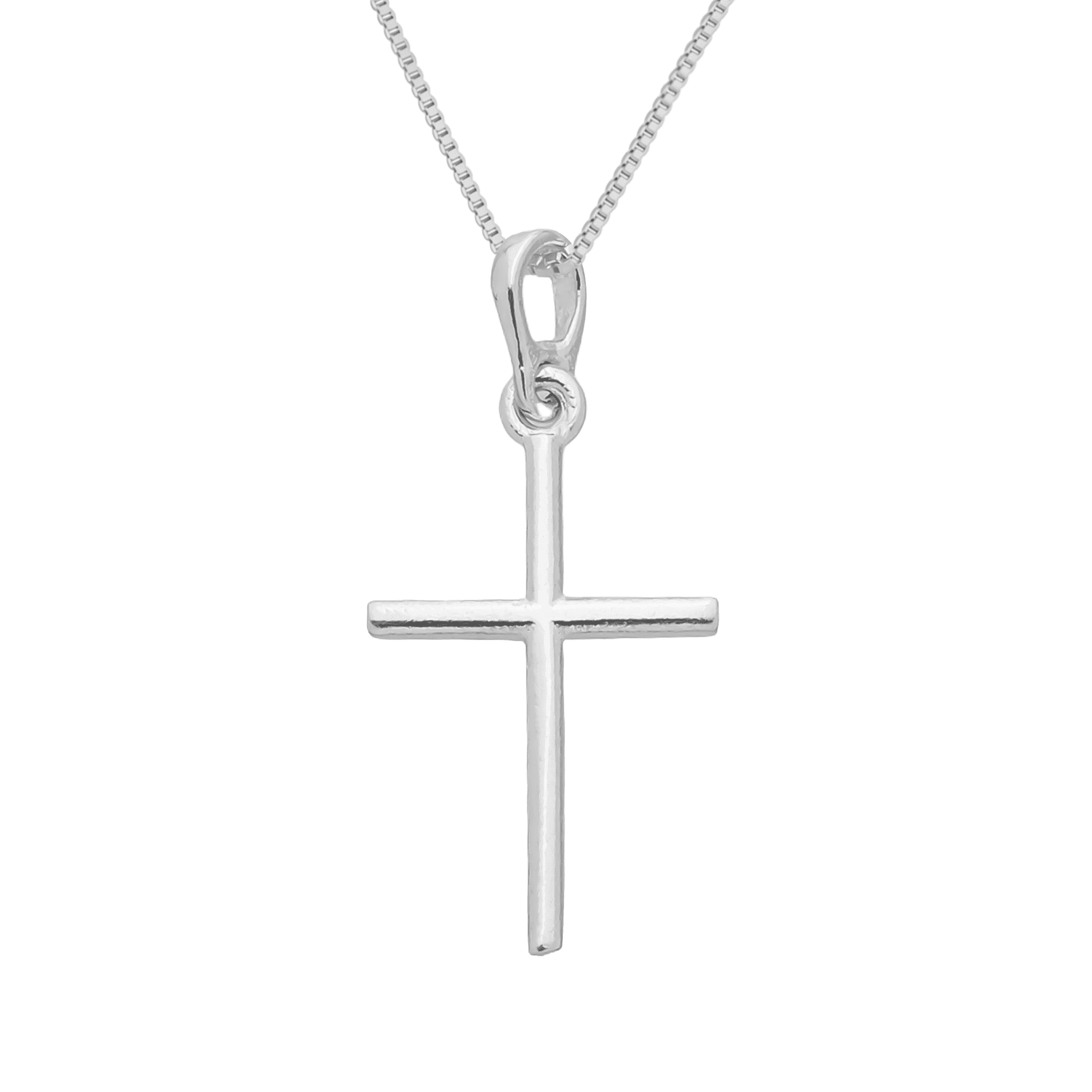 Colar Masculino 70cm de Cruz Lisa em Prata 925 - Prata 925 para revenda | Hub Joias