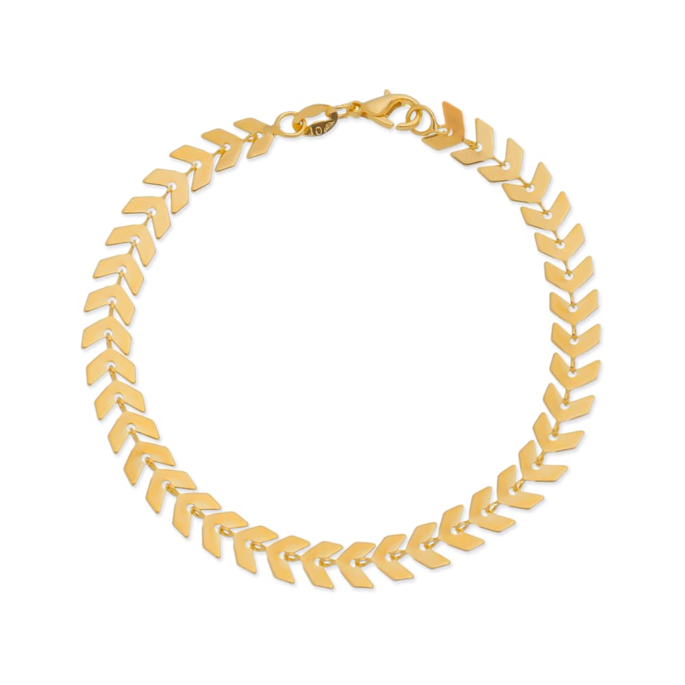 Pulseira Dourada de Seta - Banho de Ouro 24k para revenda | Hub Joias