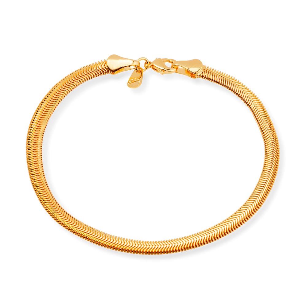 Pulseira Dourada Rabo de Rato - Banho de Ouro 24k para revenda | Hub Joias