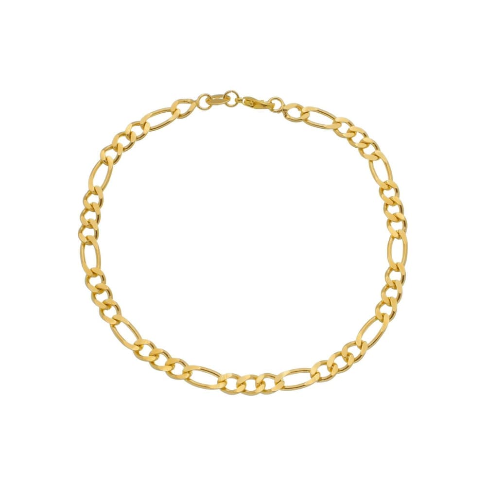 Pulseira Dourada Masculina Elo 3 por 1 - 5mm - Banho de Ouro 24k para revenda | Hub Joias