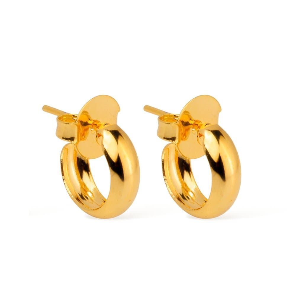 Brinco Dourado de Argolinha - Banho de Ouro 24k para revenda | Hub Joias