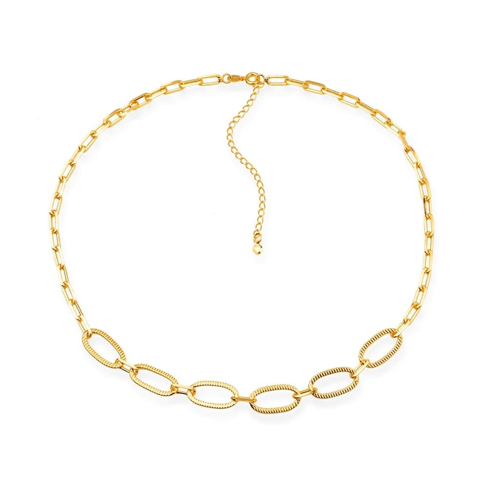 Chocker Dourada Corrente com Extensor - Banho de Ouro 24k para revenda | Hub Joias