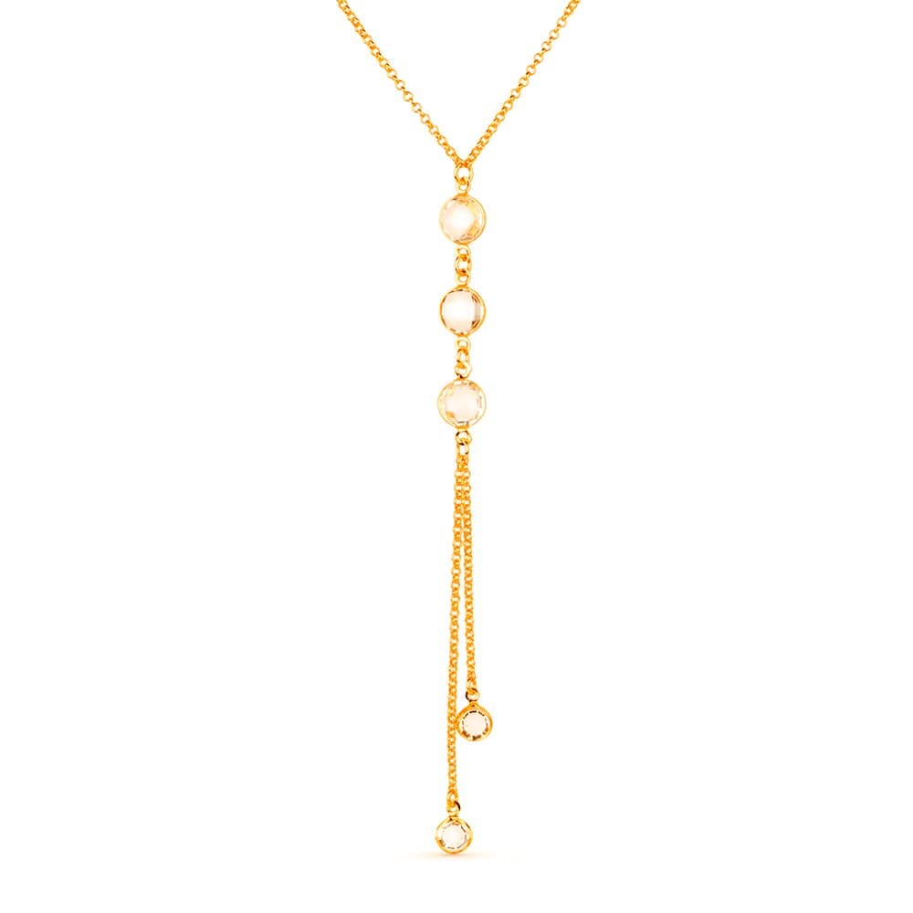 Colar Dourado Gravatinha com Pontos de Luz - Banho de Ouro 24k para revenda | Hub Joias